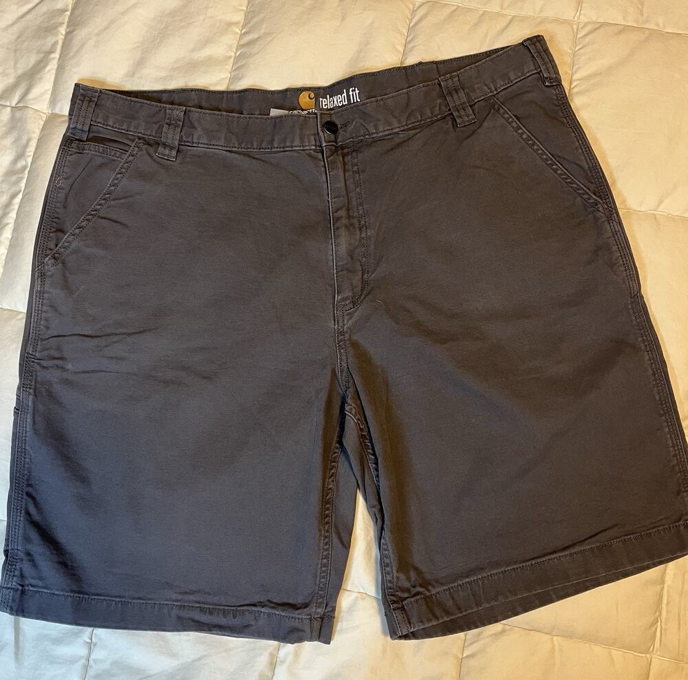 Carhartt Rugged Flex Relaxed Fit Canvas Work Shorts Gray 42 Mens 10 Inch Inseam